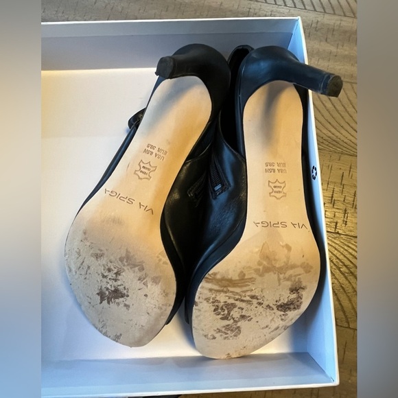 Via Spiga 'Seraphina' Peep Toe Sandal 8.5 Black - Picture 6 of 6